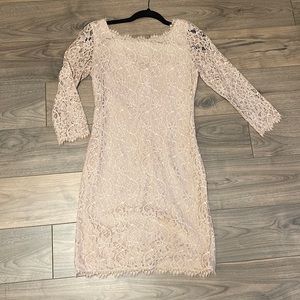 Diane Von Furstenberg Zarita Dusty Rose Lace Dress